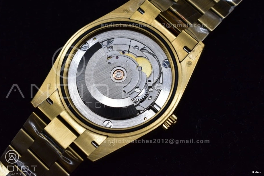 DayDate President 904L Dial JDF Gain 40 YG YG V2 Weight on Bracelet Steel A2836 Stick Markers 0423
